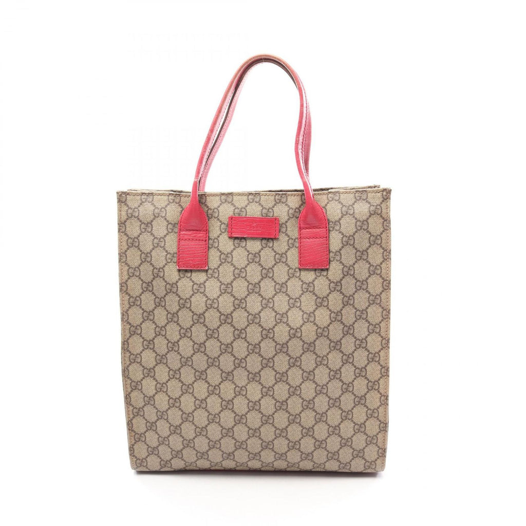 Gucci Tote GG Supreme Beige Pink Canvas Leather