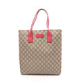 Gucci Tote GG Supreme Beige Pink Canvas Leather