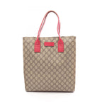 Gucci Tote GG Supreme Beige Pink Canvas Leather