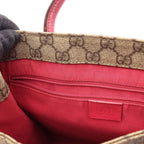 Gucci Tote GG Supreme Beige Pink Canvas Leather — view 6
