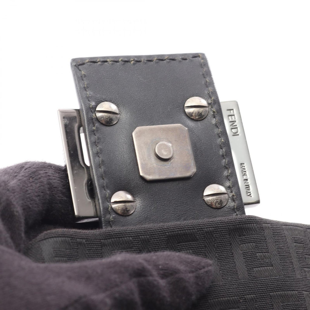 Fendi Shoulder Bag Zucchini No 8 Da Brown Black Canvas Leather — view 5