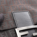 Fendi Shoulder Bag Zucchini No 8 Da Brown Black Canvas Leather — view 7