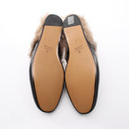 Gucci Sandals Prince Town Horsebit Black Leather Fur Slip on — view 4
