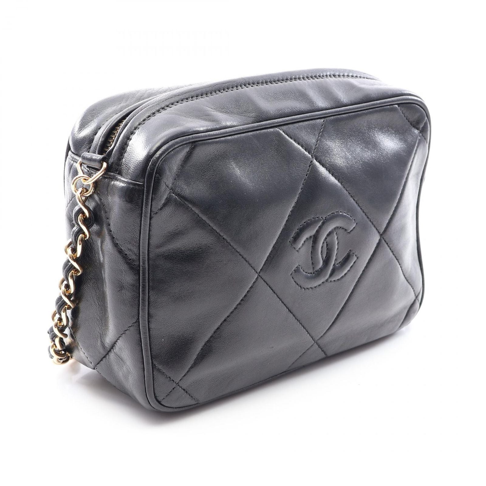 Chanel Shoulder Bag Quilted Tassel Black Lambskin Diamond Stitch Fringe Mini — view 2