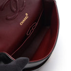 Chanel Shoulder Bag Shirley Blanc Stitch Double Flap Black Lambskin Chain — view 3