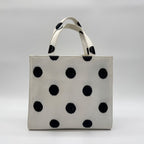 Prada Tote Dot Pattern Isetan Limited Canvas Shoulder Bag 2-Way White — view 2