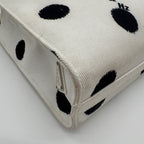Prada Tote Dot Pattern Isetan Limited Canvas Shoulder Bag 2-Way White — view 7