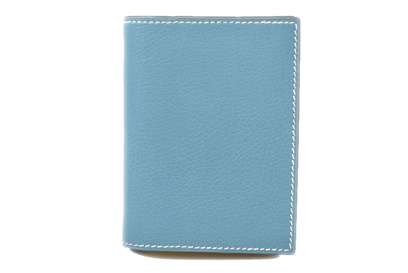 Hermes Agenda Petit Notebook Cover Diary Card Case Vintage Togo Blue Jean