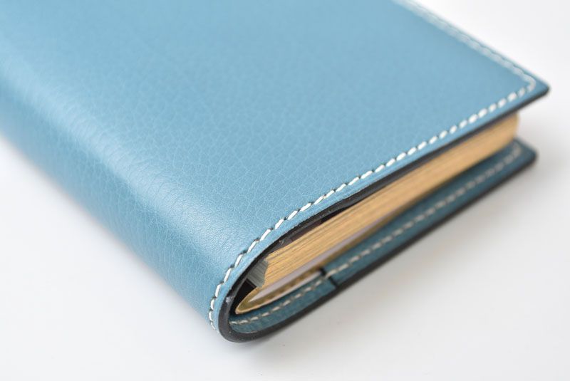 Hermes Agenda Petit Notebook Cover Diary Card Case Vintage Togo Blue Jean — view 2