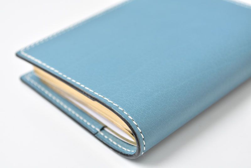 Hermes Agenda Petit Notebook Cover Diary Card Case Vintage Togo Blue Jean — view 3