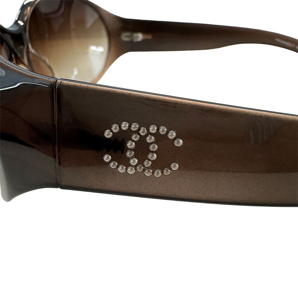 Chanel Sunglasses CC Logo Acetate Brown Eyewear — view 8