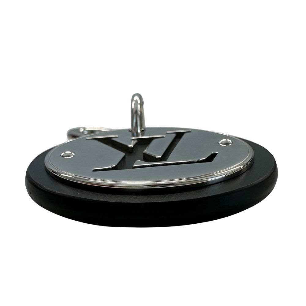 Louis Vuitton Key Holder Porte Cles LV Circle Black Silver Chain Cool — view 5