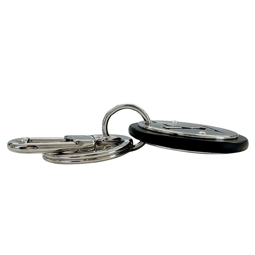 Louis Vuitton Key Holder Porte Cles LV Circle Black Silver Chain Cool — view 4