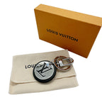 Louis Vuitton Key Holder Porte Cles LV Circle Black Silver Chain Cool — view 6