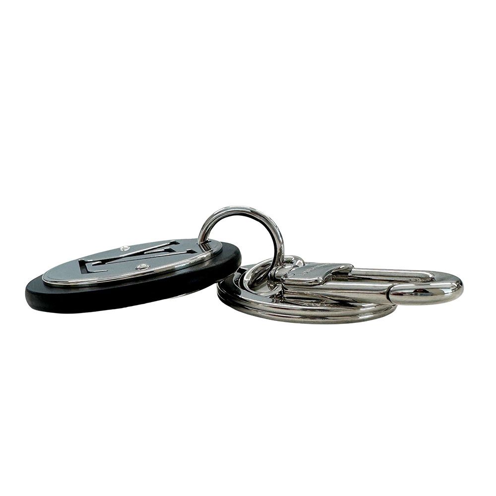 Louis Vuitton Key Holder Porte Cles LV Circle Black Silver Chain Cool — view 3
