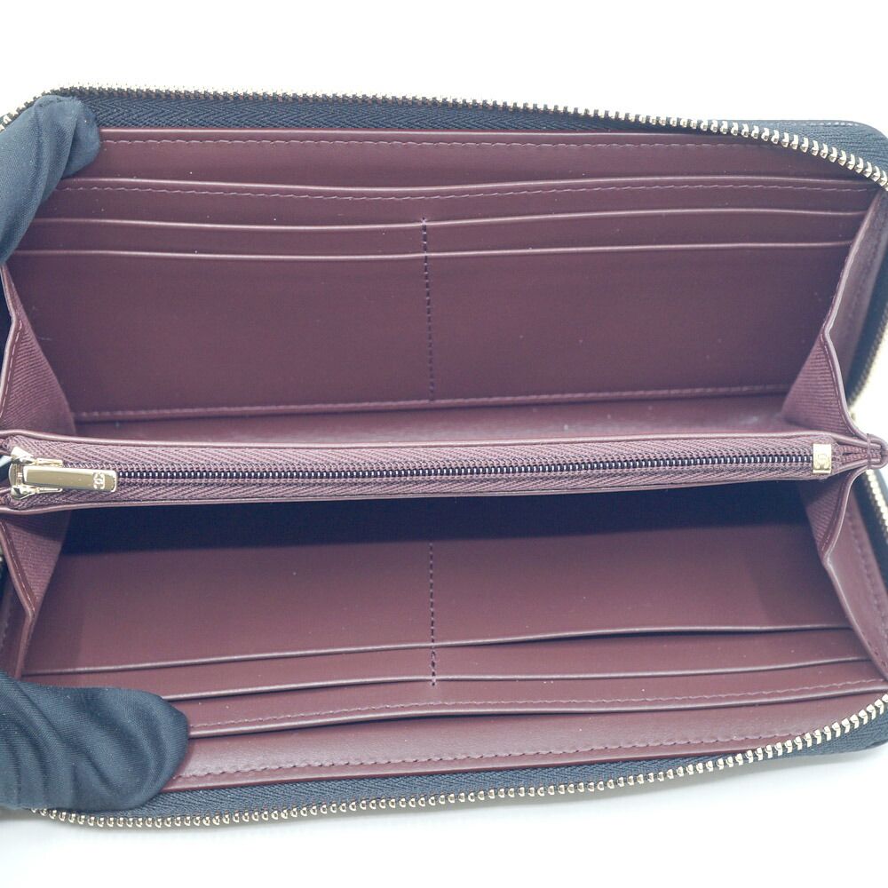 Chanel Quilted Classic Long Zip Wallet Caviar Leather Black Red Gold — view 6