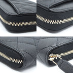 Chanel Quilted Classic Long Zip Wallet Caviar Leather Black Red Gold — view 5