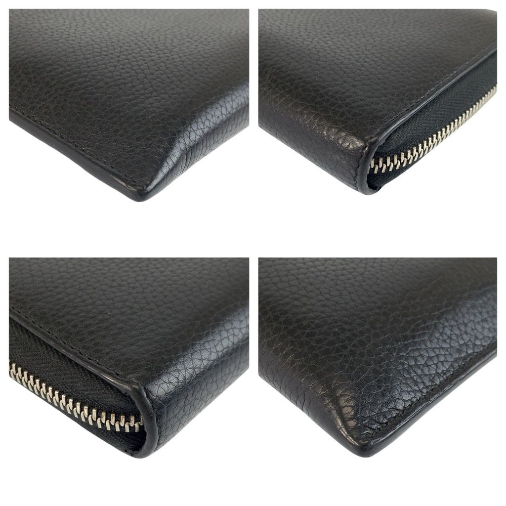 Gucci GG Metal Black Silver Leather Wallet Wrist — view 7
