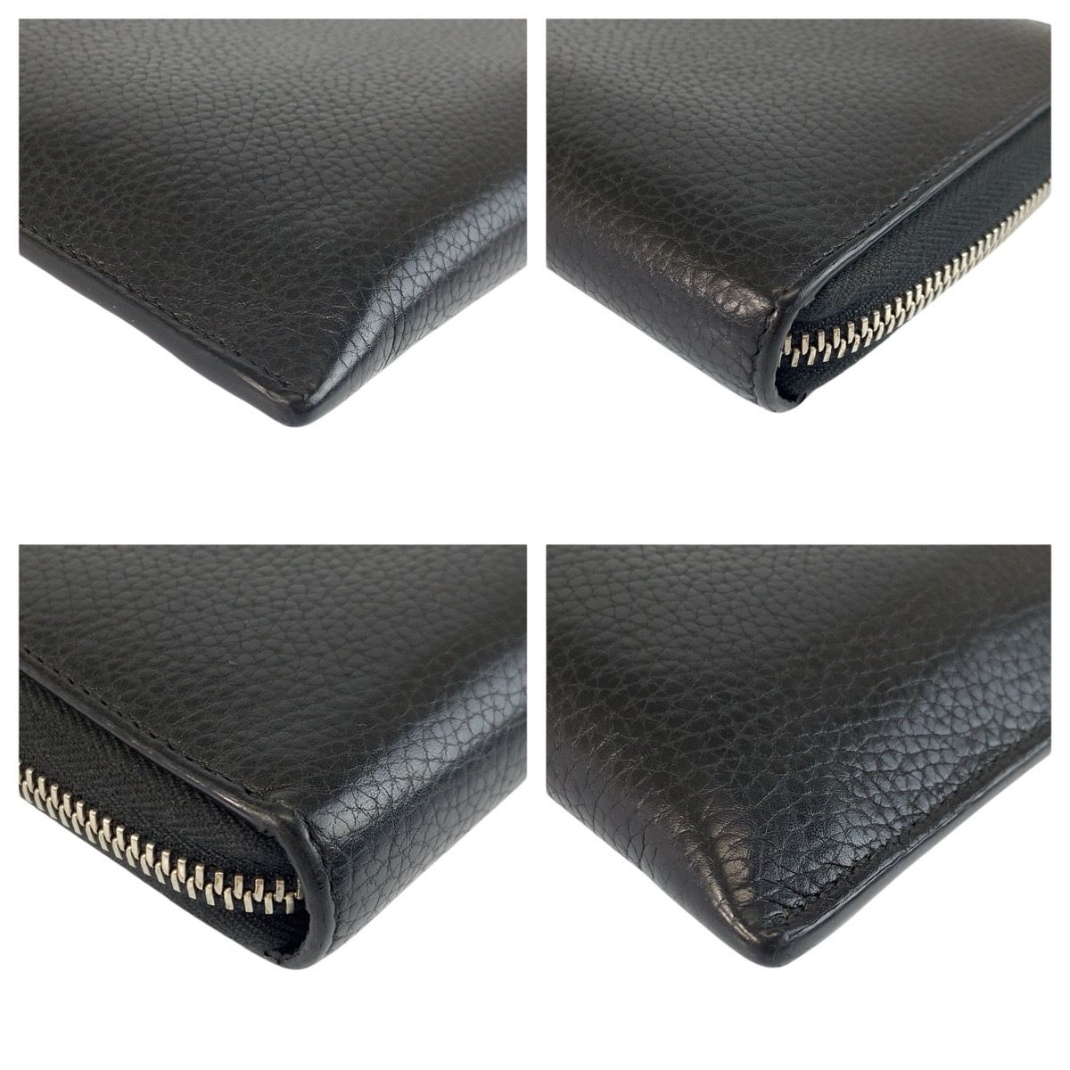 Gucci GG Metal Black Silver Leather Wallet Wrist — view 7