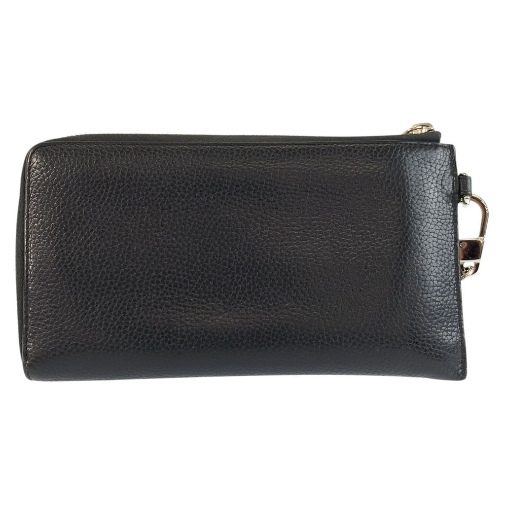 Gucci GG Metal Black Silver Leather Wallet Wrist — view 2