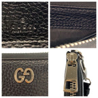 Gucci GG Metal Black Silver Leather Wallet Wrist — view 3