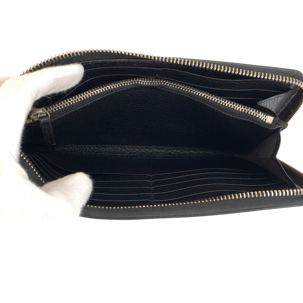 Gucci GG Metal Black Silver Leather Wallet Wrist — view 4
