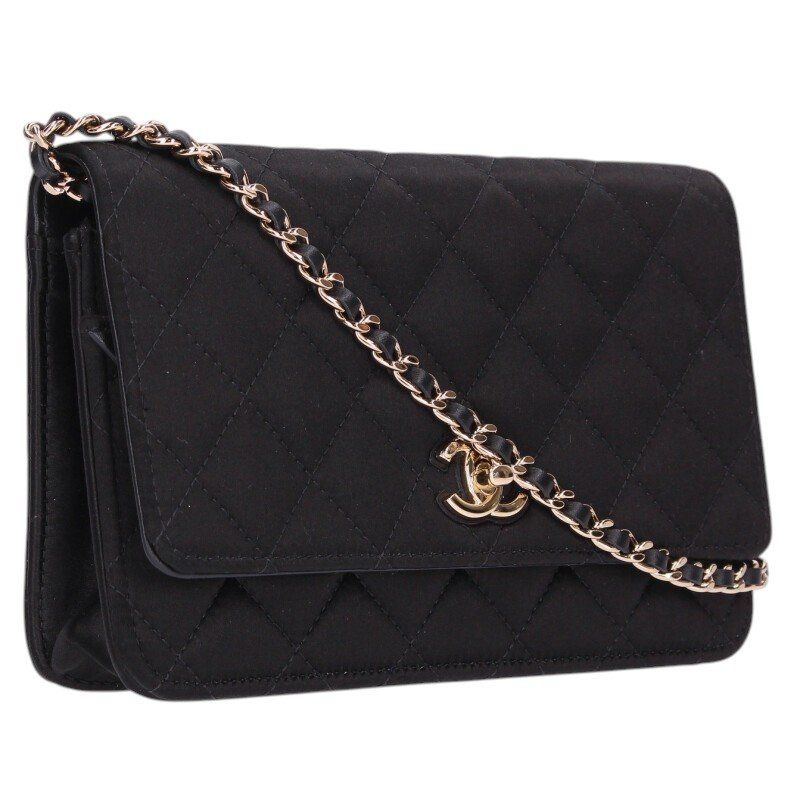 Chanel Cocobol Satin Chain Wallet Shoulder