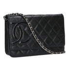 Chanel Cambon Line CC Logo Chain Leather Wallet Shoulder