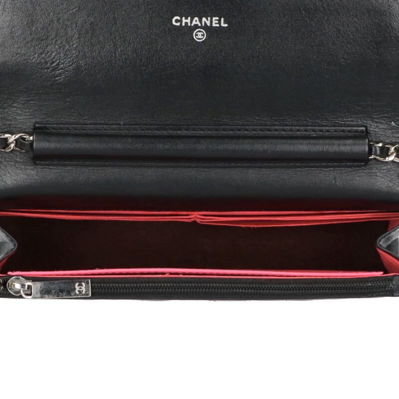 Chanel Cambon Line CC Logo Chain Leather Wallet Shoulder — view 3