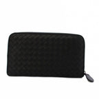 Bottega Veneta Intrecciato Wallet Zip Around Coin Purse Leather Black — view 2