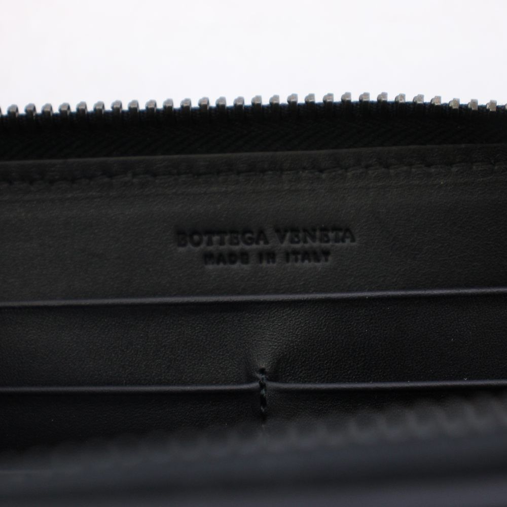 Bottega Veneta Intrecciato Wallet Zip Around Coin Purse Leather Black — view 3