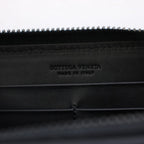 Bottega Veneta Intrecciato Wallet Zip Around Coin Purse Leather Black — view 3