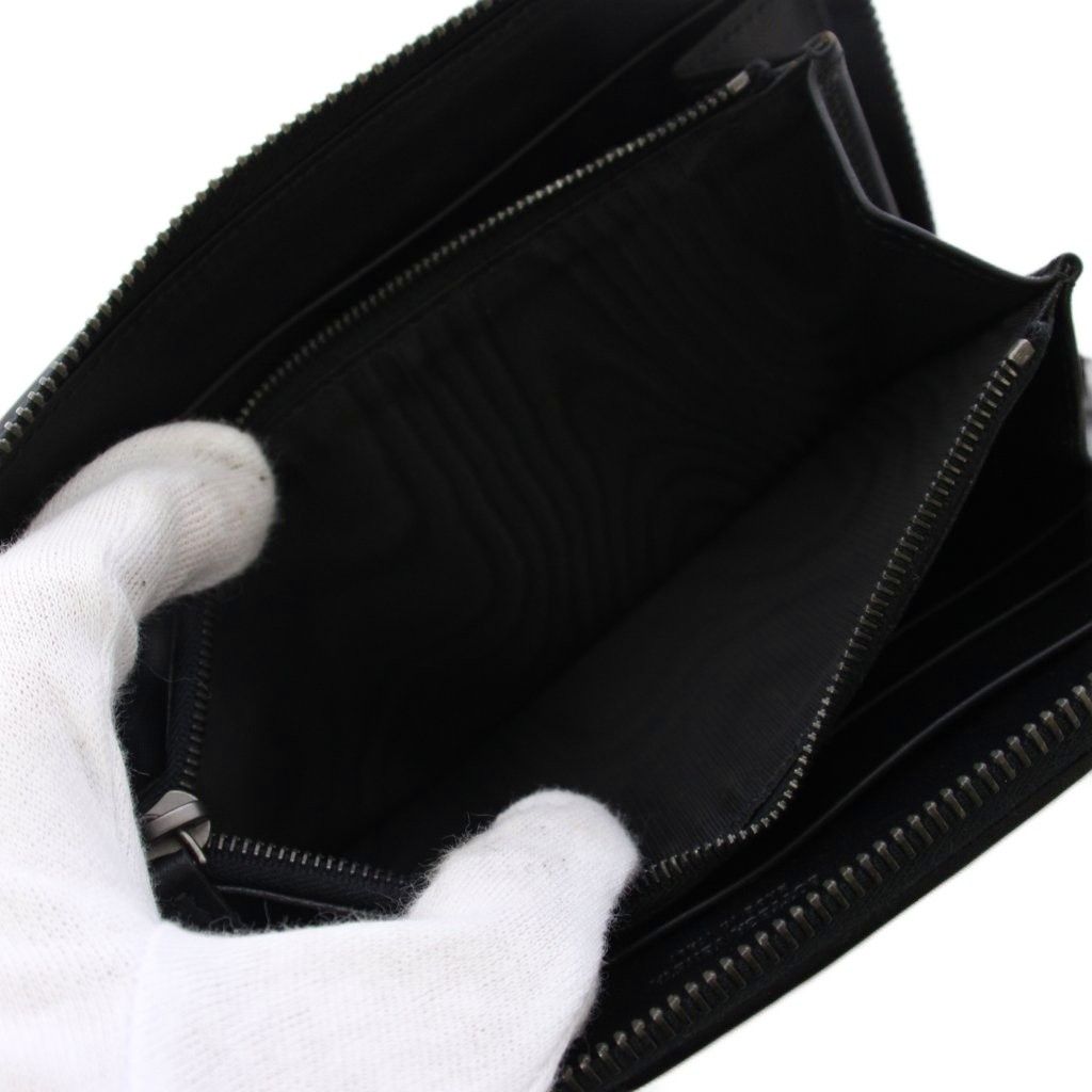 Bottega Veneta Intrecciato Wallet Zip Around Coin Purse Leather Black — view 7