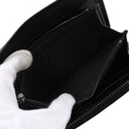 Bottega Veneta Intrecciato Wallet Zip Around Coin Purse Leather Black — view 7