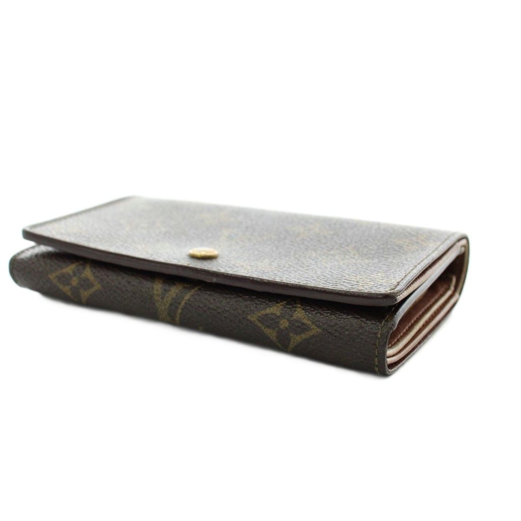 Louis Vuitton Porte Monet Tresor Monogram Wallet Bifold Coin Purse Brown — view 5