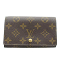 Louis Vuitton Porte Monet Tresor Monogram Wallet Bifold Coin Purse Brown