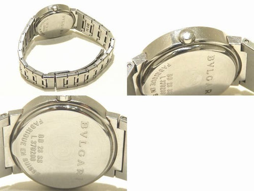Bvlgari Quartz Watch Date Black Dial Silver Logo Available Round — view 2