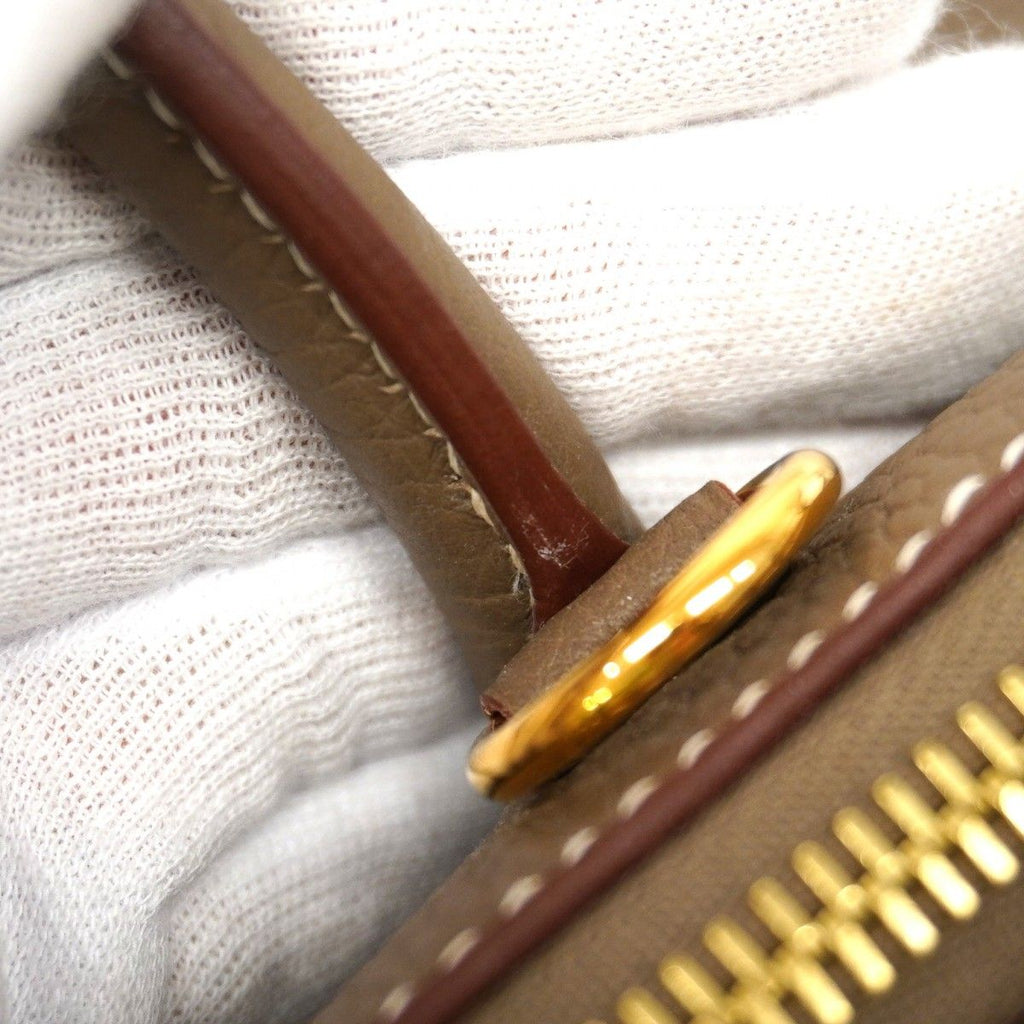 Hermes Handbag Bolide 31 Taurillon Etoupe Gold — view 7