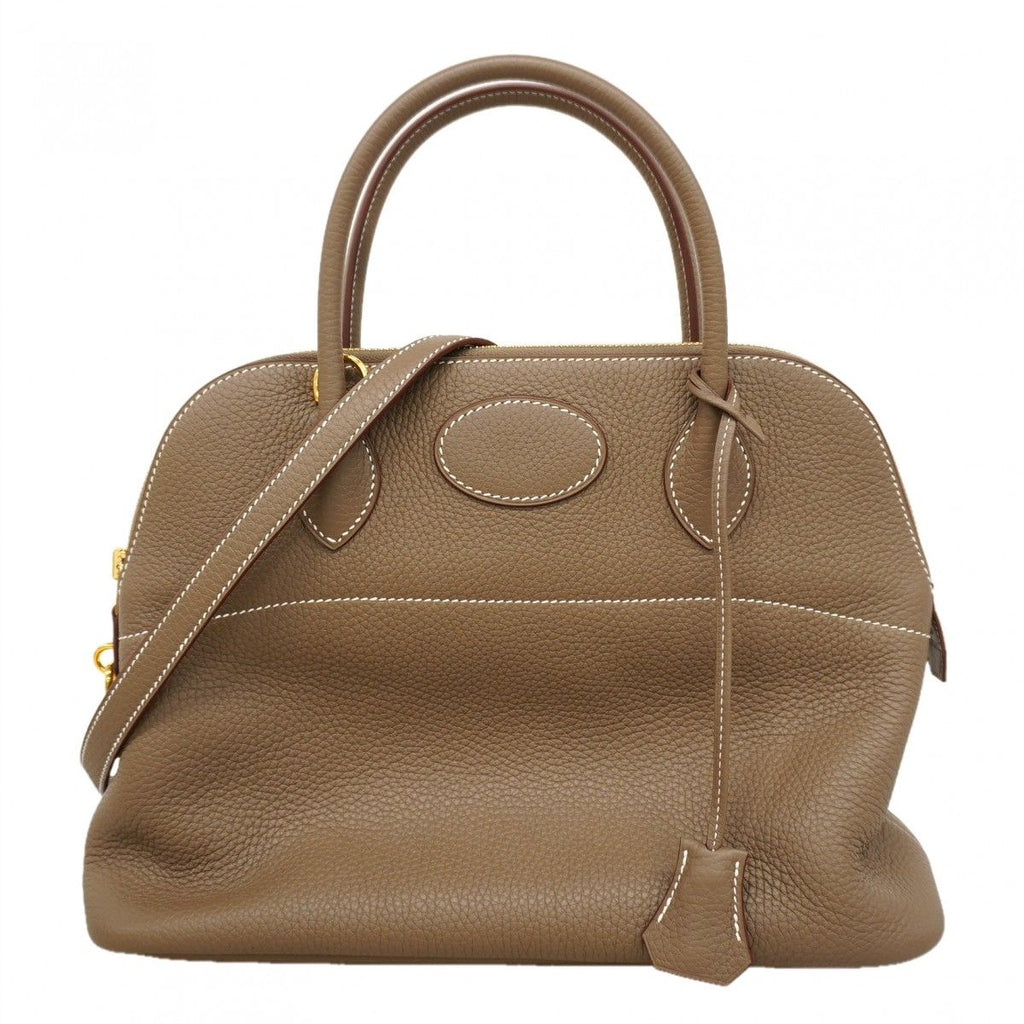 Hermes Handbag Bolide 31 Taurillon Etoupe Gold
