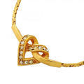 Dior Necklace Heart Motif Gold Plated Rhinestone