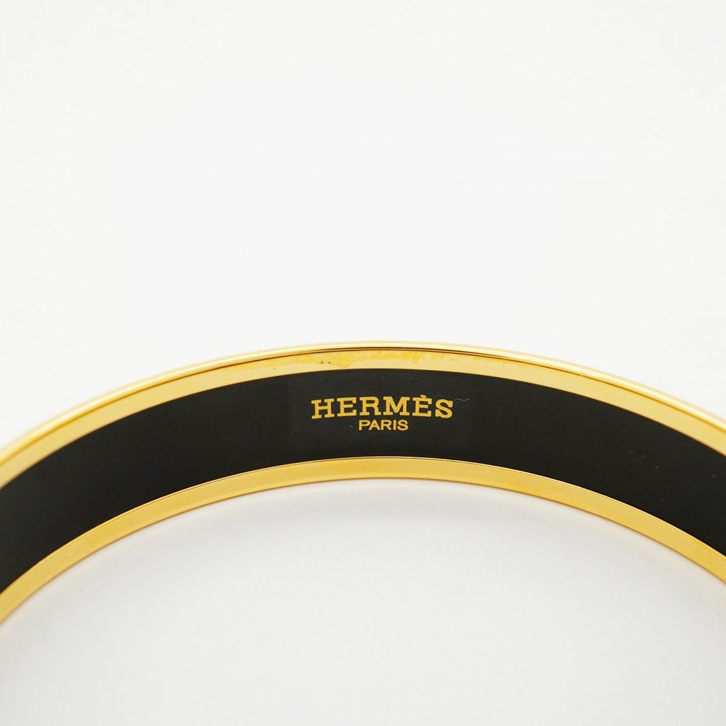 Hermes Bangle Enamel PM Carre Shu Gold Plated Cloisonne Red Bracelet — view 4