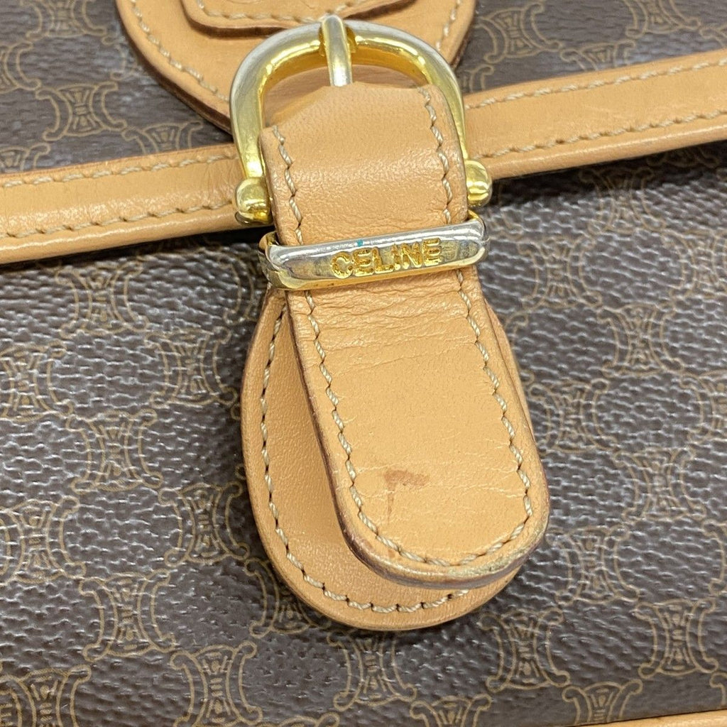 Celine Shoulder Bag Macadam Brown Gold — view 8