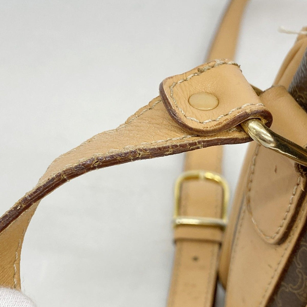 Celine Shoulder Bag Macadam Brown Gold — view 6