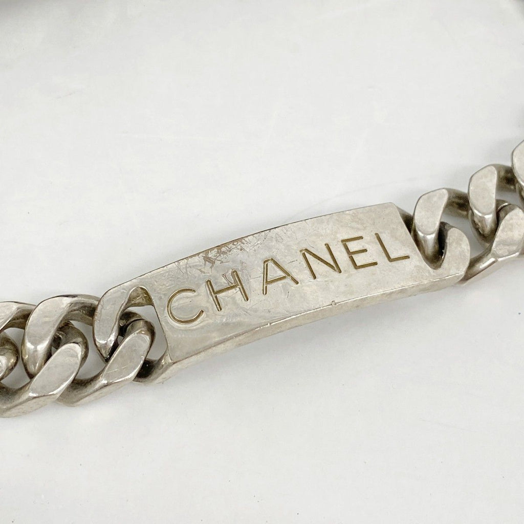 Chanel Handbag Canvas Black White Silver — view 9