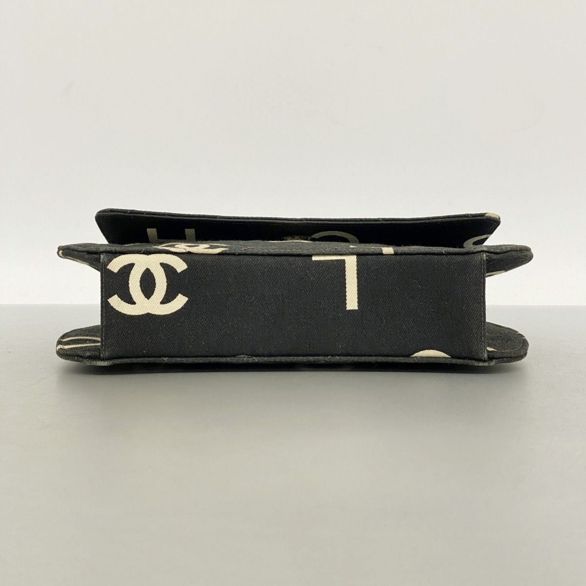 Chanel Handbag Canvas Black White Silver — view 3