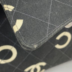 Chanel Handbag Canvas Black White Silver — view 6
