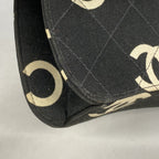 Chanel Handbag Canvas Black White Silver — view 8