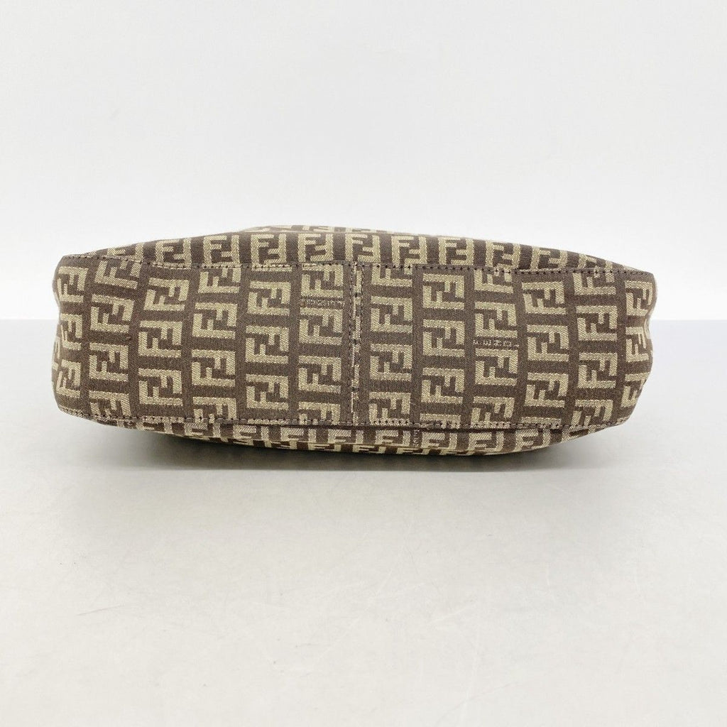 Fendi Handbag Zucca Nylon Canvas Brown Silver — view 3