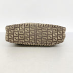 Fendi Handbag Zucca Nylon Canvas Brown Silver — view 3