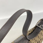 Fendi Handbag Zucca Nylon Canvas Brown Silver — view 8